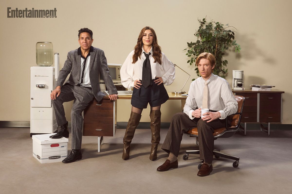 EW's tweet image. Welcome to The Truth Teller! Meet the cast of ‘The Paper.’ bit.ly/468k7UX 
📷: The Tyler Twins