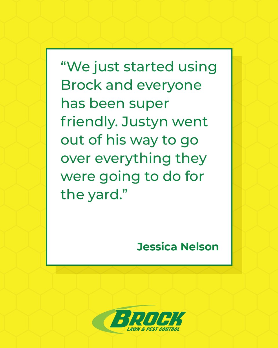 Justyn took the time to go over every detail — because we care about your yard. 🏡✨ #BrockPestControl

Thanks for the shoutout, Jessica!