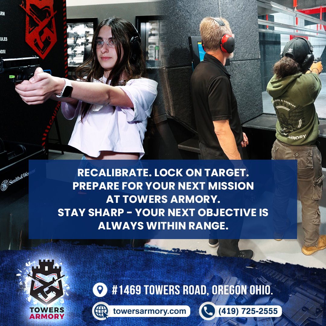 towers_armory's tweet photo. Recalibrate. Lock on target. Prepare for your next mission at Towers Armory.  Stay sharp – your next objective is always within range.
#SecondAmendmentSupport #FirearmEducation #SafeGunOwnership #ResponsibleGunOwners #GunSafetyFirst #GunCommunity #GunTraining https://t.co/UepUh0eMHb