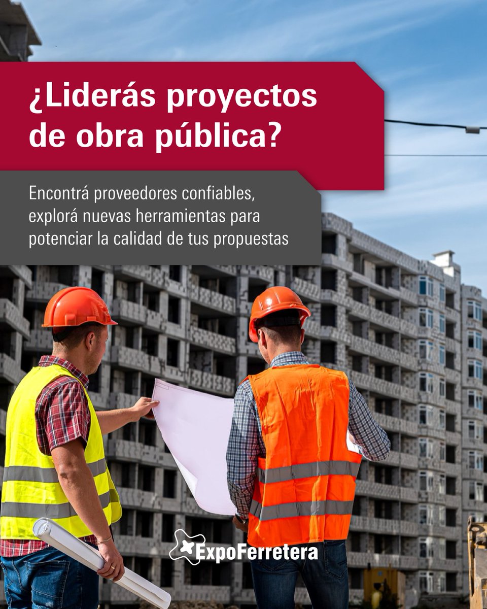 ¿Estás al frente de desarrollos de infraestructura?
Accedé a soluciones innovadoras, conectá con fabricantes estratégicos y llevá tus proyectos a otro nivel.

#ExpoFerretera2025
🗓 22 al 25 de octubre
📍 La Rural, Buenos Aires

🔗 expoferretera.ar.messefrankfurt.com/buenosaires/es…