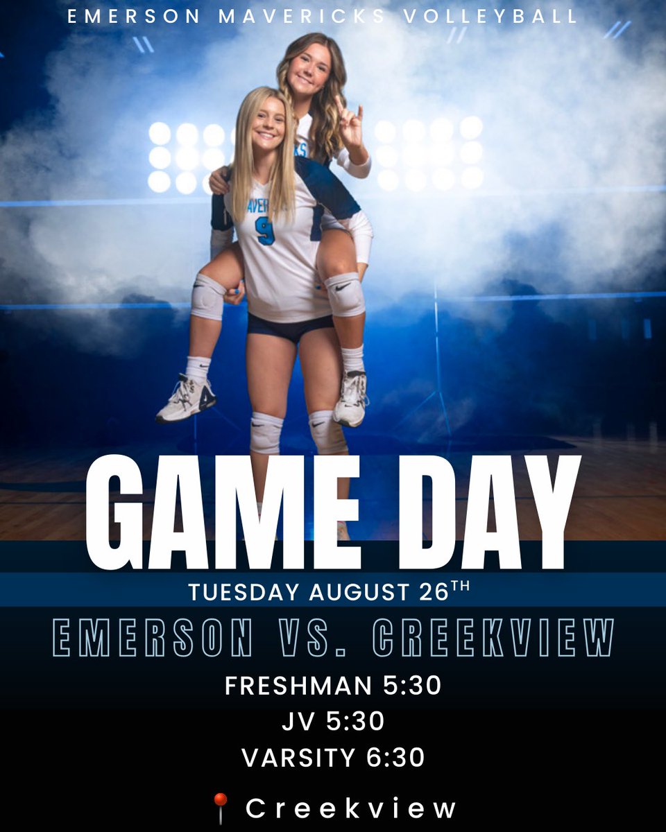 🚨🚨🚨GAME DAY🚨🚨🚨

🗓 August 26th
🆚 Creekview 
⏰ 9th &amp; JV 5:30 | Varsity 6:30
📍Creekview High School