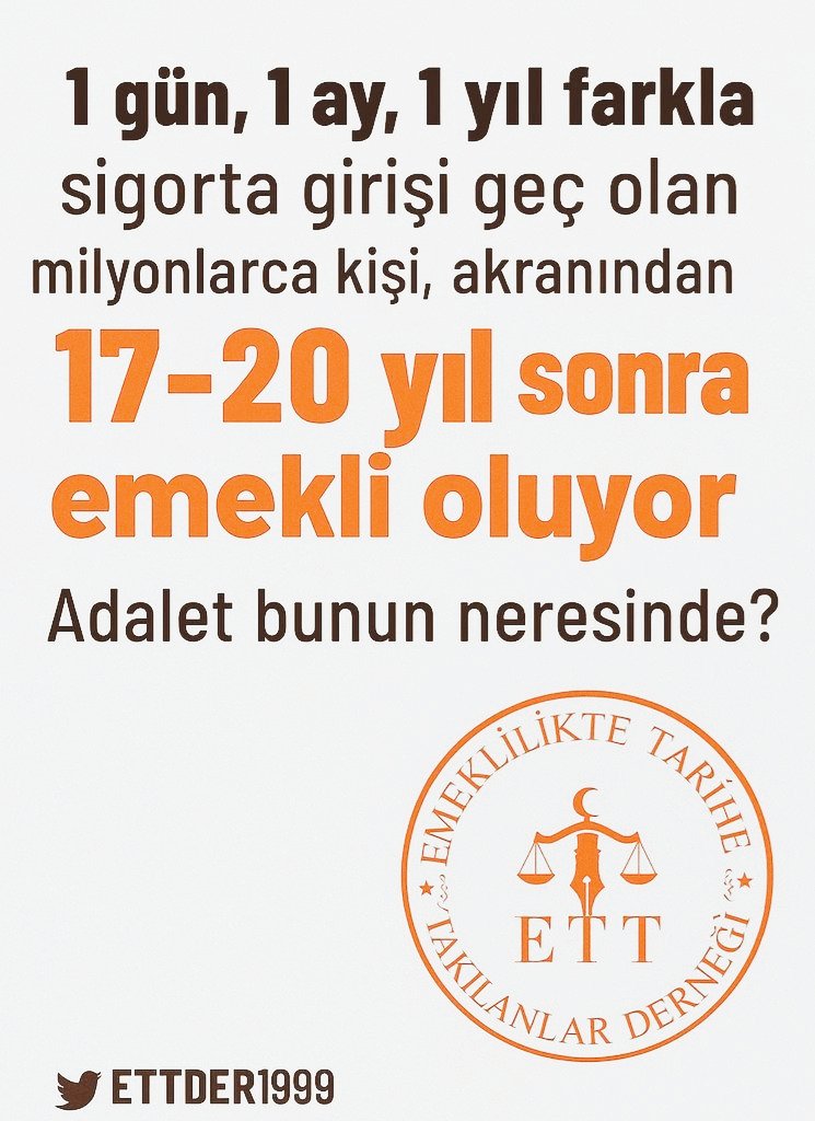 🧭Engin Saraç ETT-DER GEBZE (@fenginb) on Twitter photo <a href="/ShowTV/">Show TV</a> <a href="/PINAR_ERBAS/">Pınar Erbaş</a> <a href="/showanahaber/">Show Ana Haber</a> İyi Yayınlar Pınar Hanım..
Emeklilikte Tarihe Takılanlar
Adalet Bekliyor..
1 Gün Geç Sigortalı Olmanın Yaşıtlarından 17 Yıl Sonra Emekli Olması Adaletmidir?
Adil Kademeli Emeklilik Hakkımızdır
#ShowHaber
@pinar_erbas
<a href="/showanahaber/">Show Ana Haber</a>
<a href="/ETTDER1999/">🧭 EMEKLİLİKTE TARİHE TAKILANLAR DERNEĞİ</a>
#MezardanÖnceKademe <a href="/ShowTV/">Show TV</a> <a href="/PINAR_ERBAS/">Pınar Erbaş</a> <a href="/showanahaber/">Show Ana Haber</a> İyi Yayınlar Pınar Hanım..
Emeklilikte Tarihe Takılanlar
Adalet Bekliyor..
1 Gün Geç Sigortalı Olmanın Yaşıtlarından 17 Yıl Sonra Emekli Olması Adaletmidir?
Adil Kademeli Emeklilik Hakkımızdır
#ShowHaber
@pinar_erbas
<a href="/showanahaber/">Show Ana Haber</a>
<a href="/ETTDER1999/">🧭 EMEKLİLİKTE TARİHE TAKILANLAR DERNEĞİ</a>
#MezardanÖnceKademe