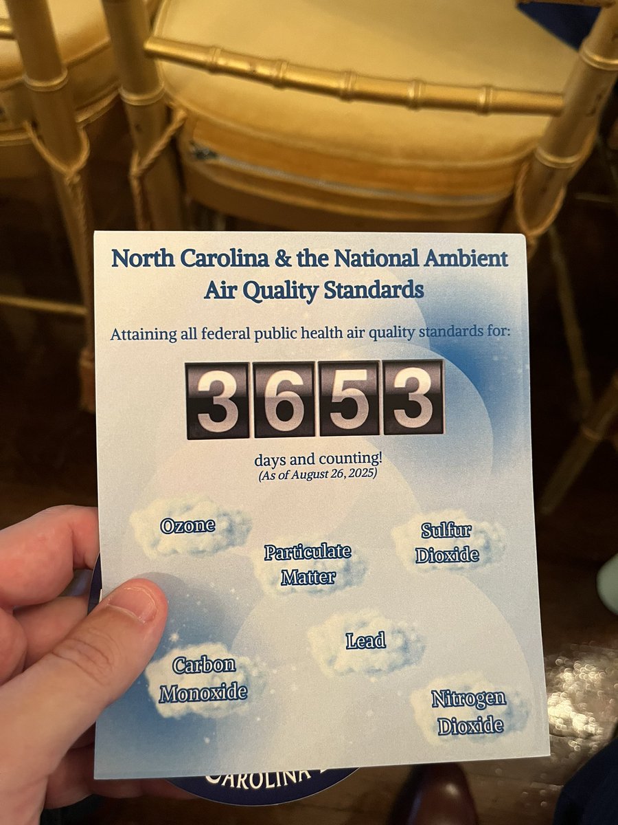 Justin McKee (@justinmckeewx) on Twitter photo Celebrating 10 years of attainment of all federal air quality standards in North Carolina at the Governor’s Mansion! Celebrating 10 years of attainment of all federal air quality standards in North Carolina at the Governor’s Mansion!