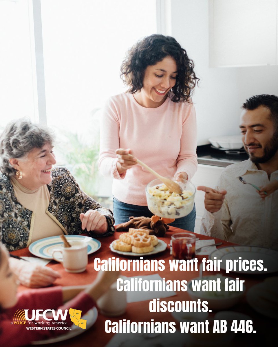 All of California's families deserve to pay fair prices at the grocery store. AB 446 bans secret price discrimination and protects your pocketbook! YES on #AB446