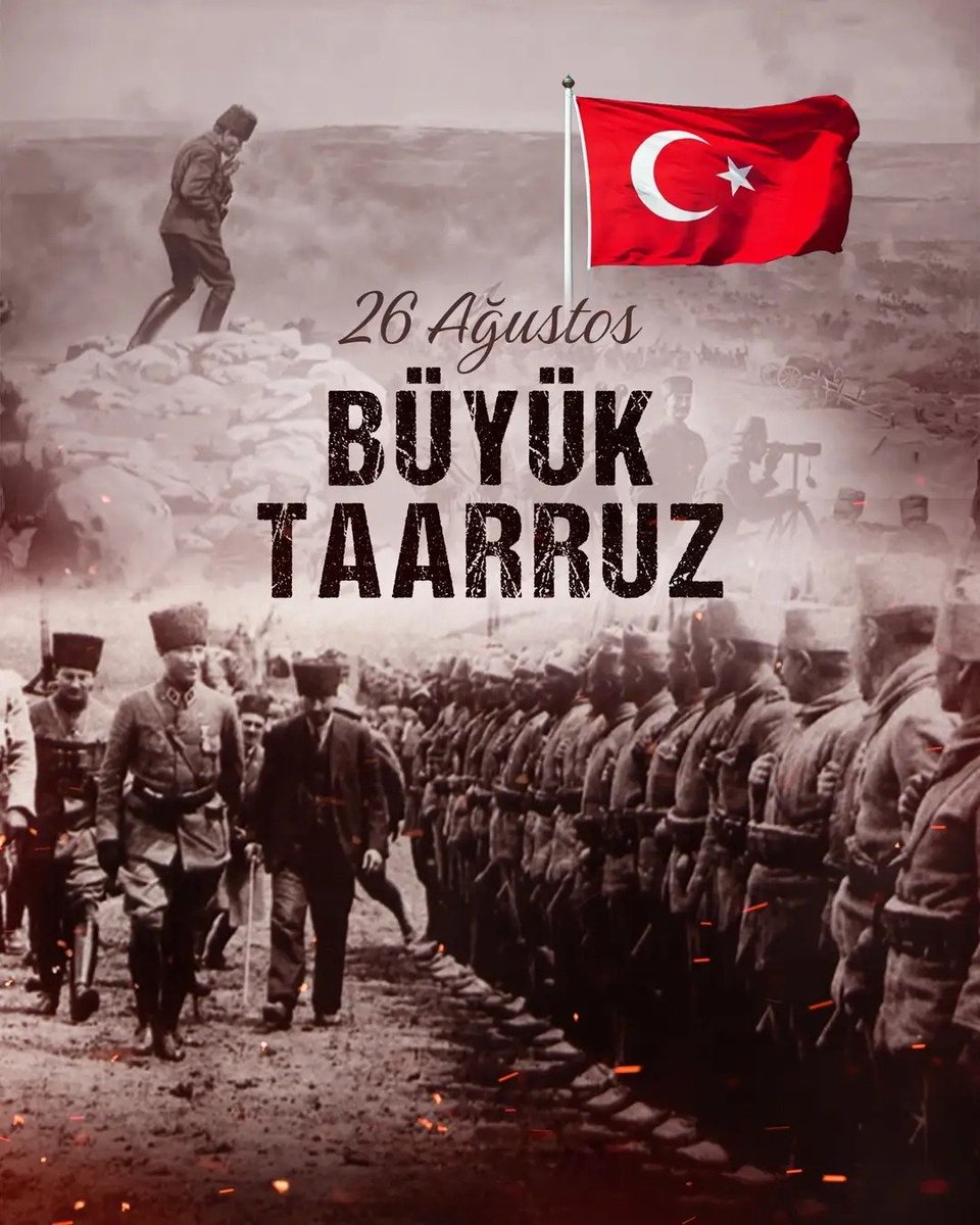 1699 Karlofça'dan sonra Türk Milleti'nin başına geçirilen boyunduruğu kırıp savunmadan taarruza geçtiği #BüyükTaarruz'un 103. yıl dönümü kutlu olsun.
Gazi Mustafa Kemal Atatürk ve tüm silah arkadaşlarını saygıyla anıyoruz.