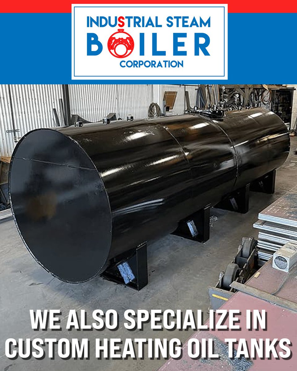 ISBcorp's tweet photo. Industrial Steam Boiler isn’t just about boilers. We also specialize in manufacturing custom designed, factory built or field erected heating oil tanks.

Read our blog to learn why our clients trust us for their tanks. 
https://t.co/AC9M4oAJAp

#Tanks #OilTanks #CustomTanks https://t.co/JY5OgJyWf4