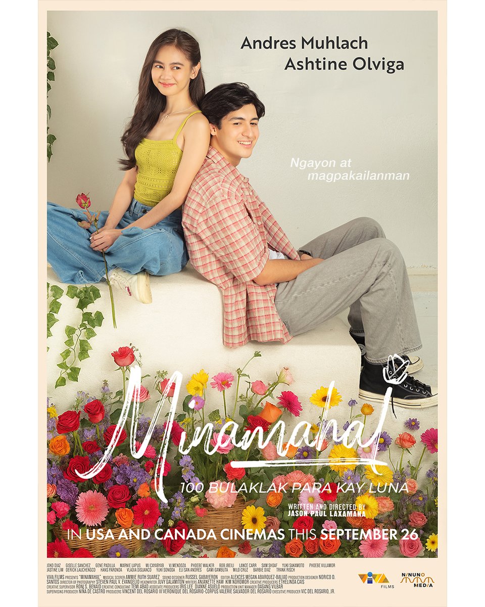 'NGAYON AT MAGPAKAILANMAN'

LOOK: Official US &amp; Canada poster of #MinamahalMovie, starring Ashtine Olviga and Andres Muhlach — fresh from the hit Viva One series 'Ang Mutya ng Section E.'

'Minamahal: 100 Bulaklak para kay Luna' is written and directed by Jason Paul Laxamana.