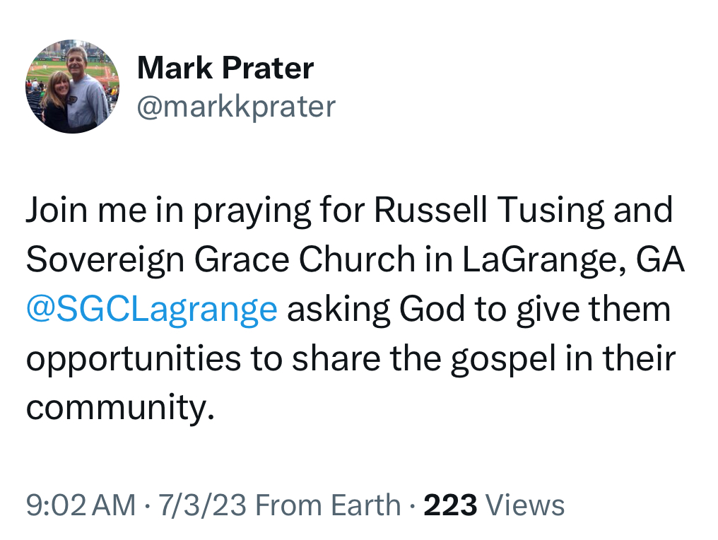 NotPrater's tweet image. Join me in praying for Russell Tusing this week (FORMER! SGC Pastor), who's in court this week for his crimes against children. #NeverForget #sovereigngracechurches