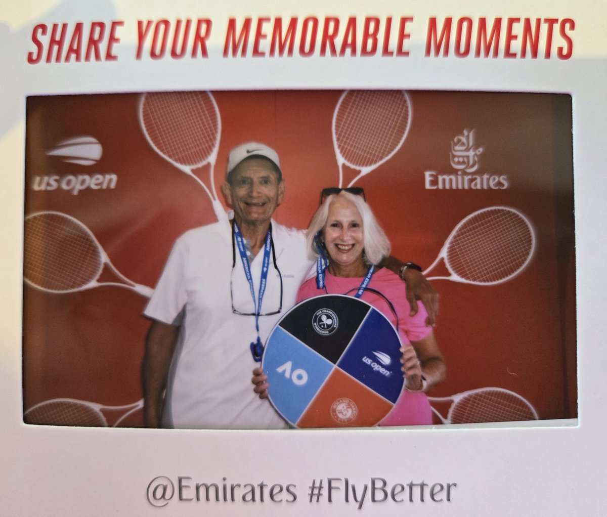 Yippee we won a seat cushion for the hubby today🎉 Thank you <a href="/emirates/">Emirates</a> ##flybetter at <a href="/usopen/">US Open Tennis</a> . Hope we win the trip too!