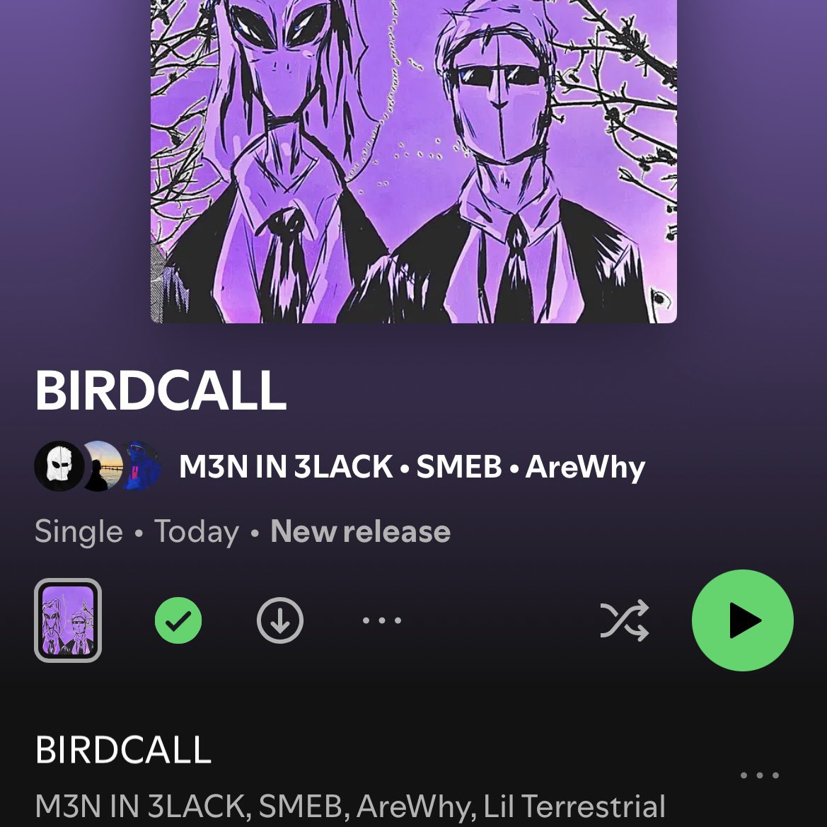 M3NIN3LACK's tweet photo. “BIRDCALL” OUT NOW 👾👾

L3T US KNOW WHAT YOUR FAV3 MOM3NT IS IF U GOT THR33 MINS 🙏🏼 https://t.co/025LAcLh2f