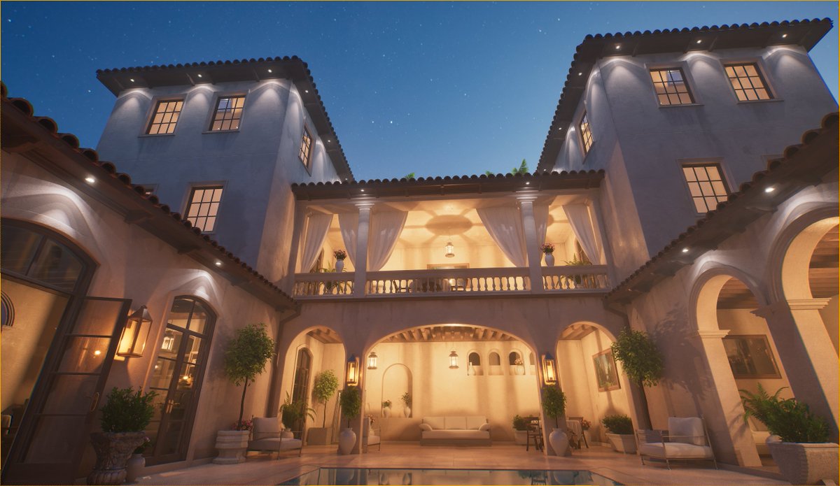 Been reworking some of my older environment assets (Spanish Courtyard) 
Here's the comparison screenshots 

#UnrealEngine #gamedev #Fab #UE5