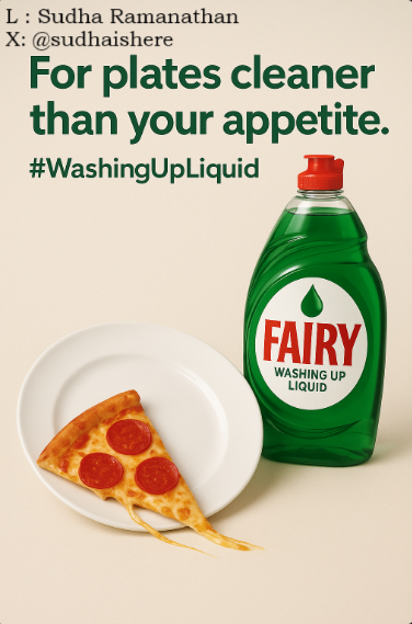 sudhaishere's tweet photo. One Minute Brief of the Day: Create posters to advertise #WashingUpLiquid @OneMinuteBriefs https://t.co/0Y3Kc3Suy5