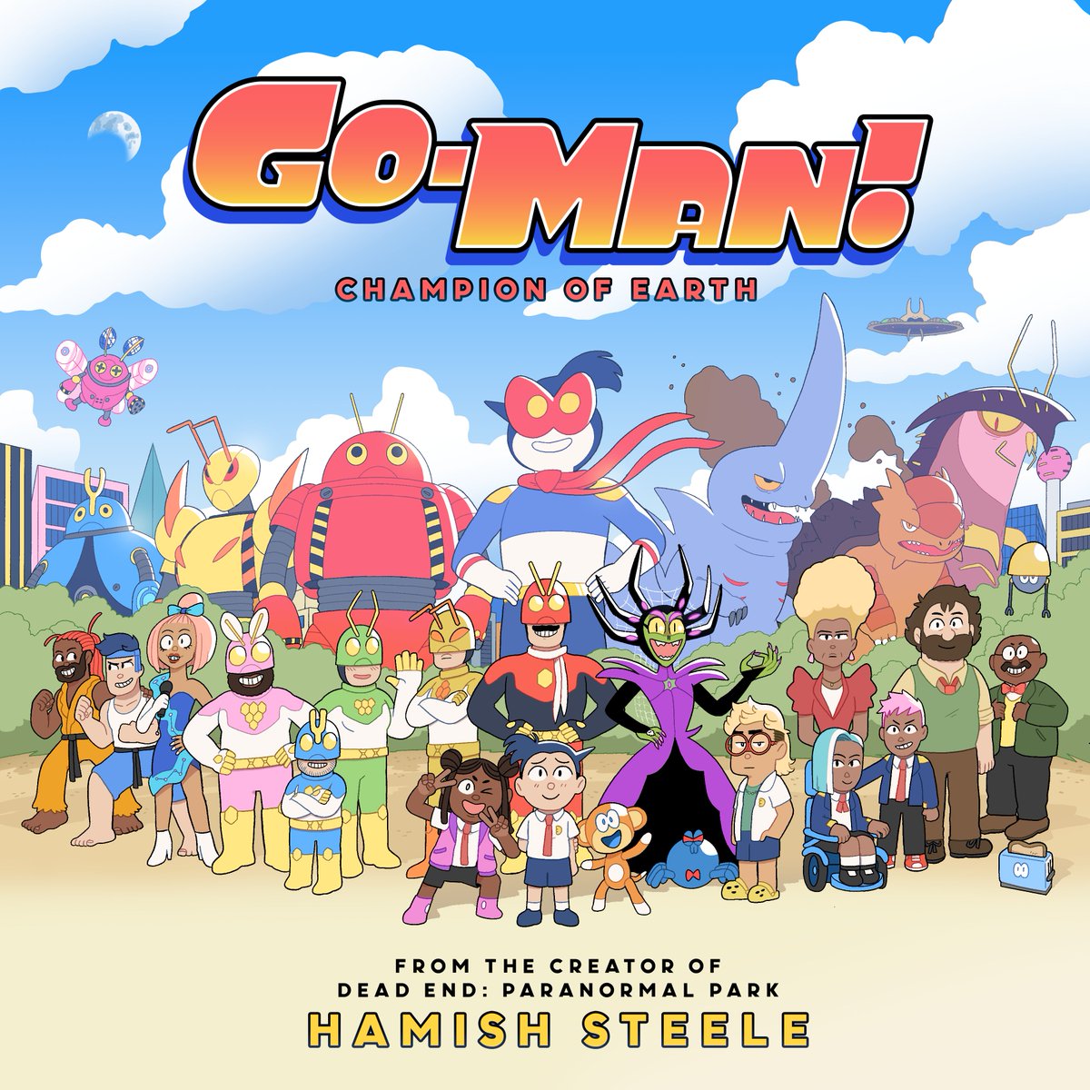 GO-MAN: CHAMPION OF EARTH is OUT NOW!

Tobi is an autistic boy living in a futuristic city under constant monster attack. He dreams of joining the Robug Squad to defend the Earth when he's big, but when he turns into the superhero Go-Man - he might have got big too soon!