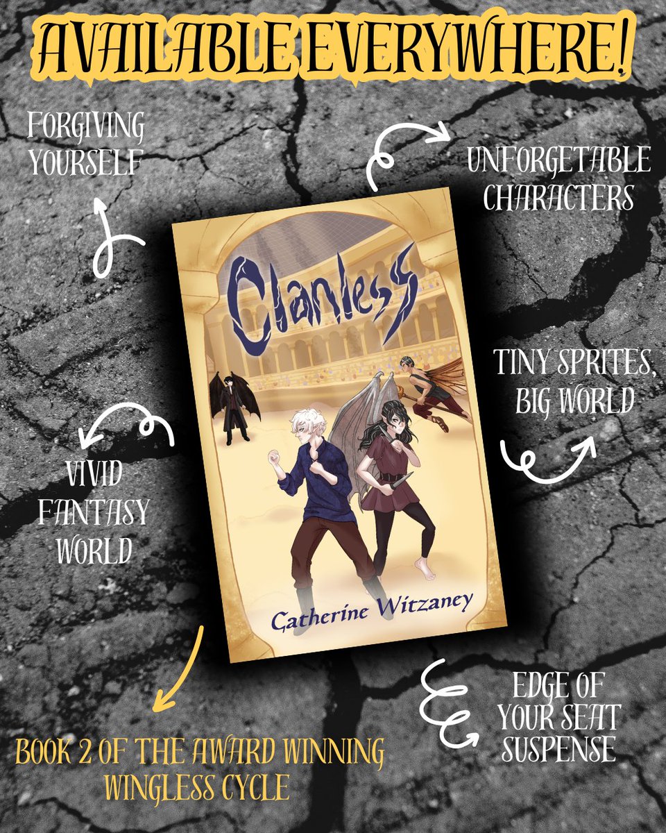 CatWitzaney's tweet image. Book 2 of the award winning Wingless Cycle is officially available from all major retailers! If you placed a preorder from Amazon, B&amp;amp;N or Chapters Indigo, your book is now on its way to you! And if you haven&apos;t gotten a copy yet, what are you waiting for? #kidlit