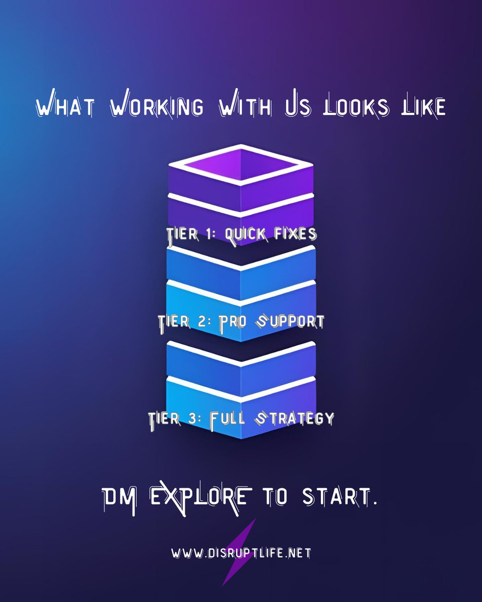 disruptlifetech's tweet image. 👀 What’s it like working with us?

From ⚡ quick fixes to 🚀 full IT strategy, we’ve got a tier for every growth stage.

👉 DM EXPLORE to find your fit.

@disruptlifetech | disruptlife.net
.
.
.
#Disrupt #InnovatorsUnite #TechGameChanger #DisruptiveInnovation