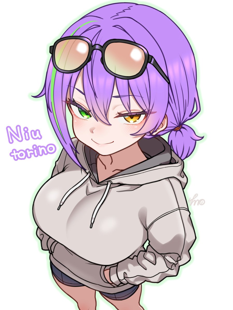 よそのこ にうとりのちゃんにスパッツパーカーを着てもらったお絵です、。 