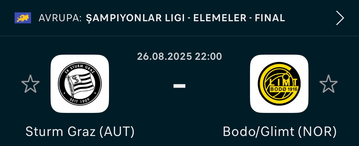 Şampiyonlar Ligi Analiz:

• Sturm Graz evinde Bodo/Glimt’i ağırlıyor. Deplasman ekibi ilk maçta çok rahat 5-0’lık skorla Graz’ı yendi. Turu geçmesine artık kesin diyebiliriz. Bu maça prestij maçı gözüyle bakıyoruz ve iki tarafında çok ciddiye almayacağı ve savunmalarda