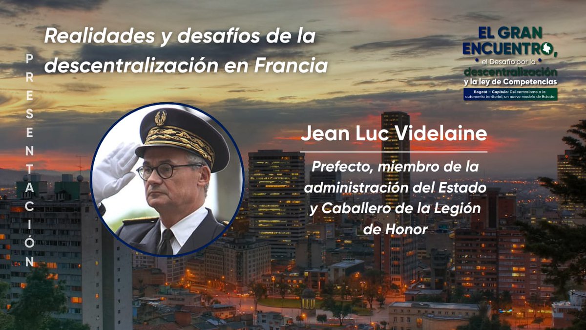 #AEstaHora en el foro #RutaRegionesDescentralización, Jean Luc Videlaine, prefecto, miembro de la administración del Estado y Caballero de la Legión de Honor se refiere a las realidades y desafíos de la descentralización en Francia.

Sigue la transmisión #EnVivo ⬇️