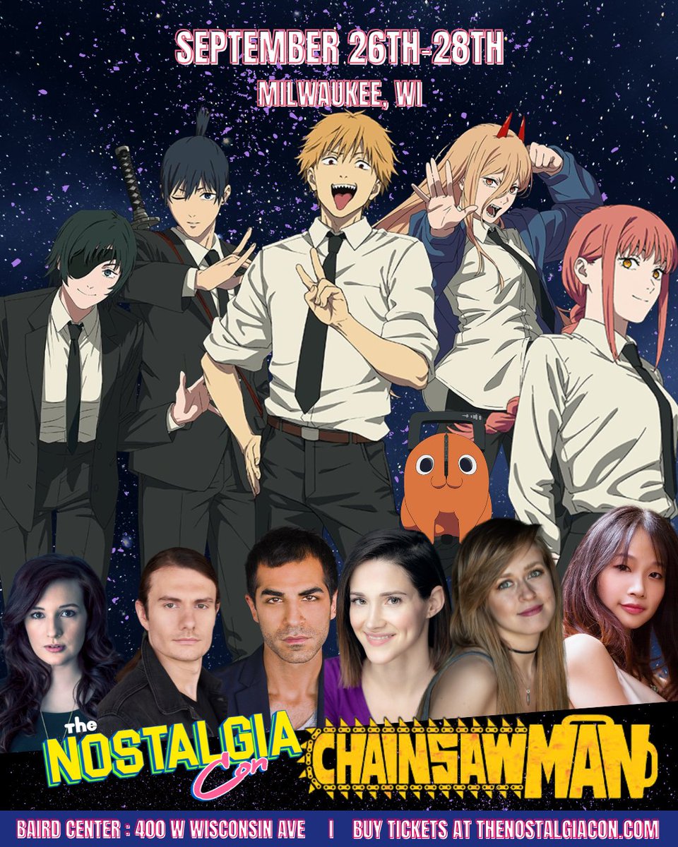 Milwaukee = Devil Hunter HQ

The Chainsaw Man crew is coming to you September 26th-28th. Don't miss your miss your chance to meet the devil hunters yourself. We're just 1 month away, don't wait too long to grab your ticket. 

🎟️: thenostalgiacon.com