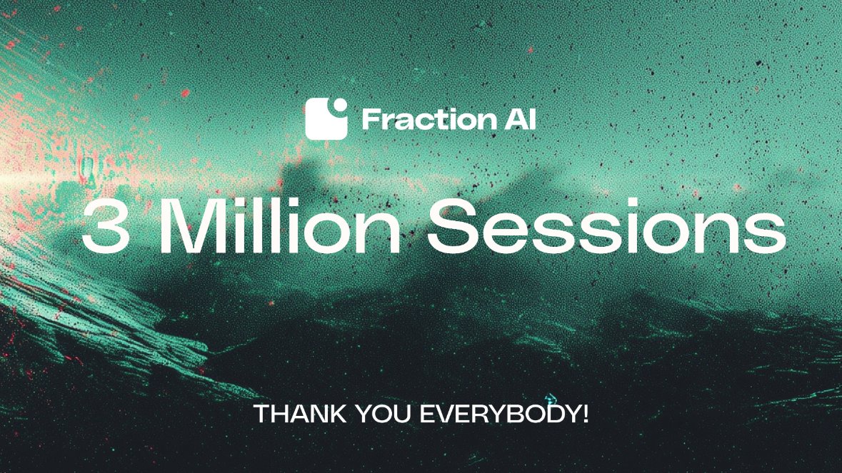 SamCode.Sol (@samcodeng) on Twitter photo Fraction AI surpassed 3 million sessions on mainnet, the FAPS movement have been massive, rewards are coming for the community! Keep stacking those FAPS!
✅Create good contents
✅Retweet
✅Reply
<a href="/FractionAI_xyz/">Fraction AI</a> is coming! 🔥 Fraction AI surpassed 3 million sessions on mainnet, the FAPS movement have been massive, rewards are coming for the community! Keep stacking those FAPS!
✅Create good contents
✅Retweet
✅Reply
<a href="/FractionAI_xyz/">Fraction AI</a> is coming! 🔥