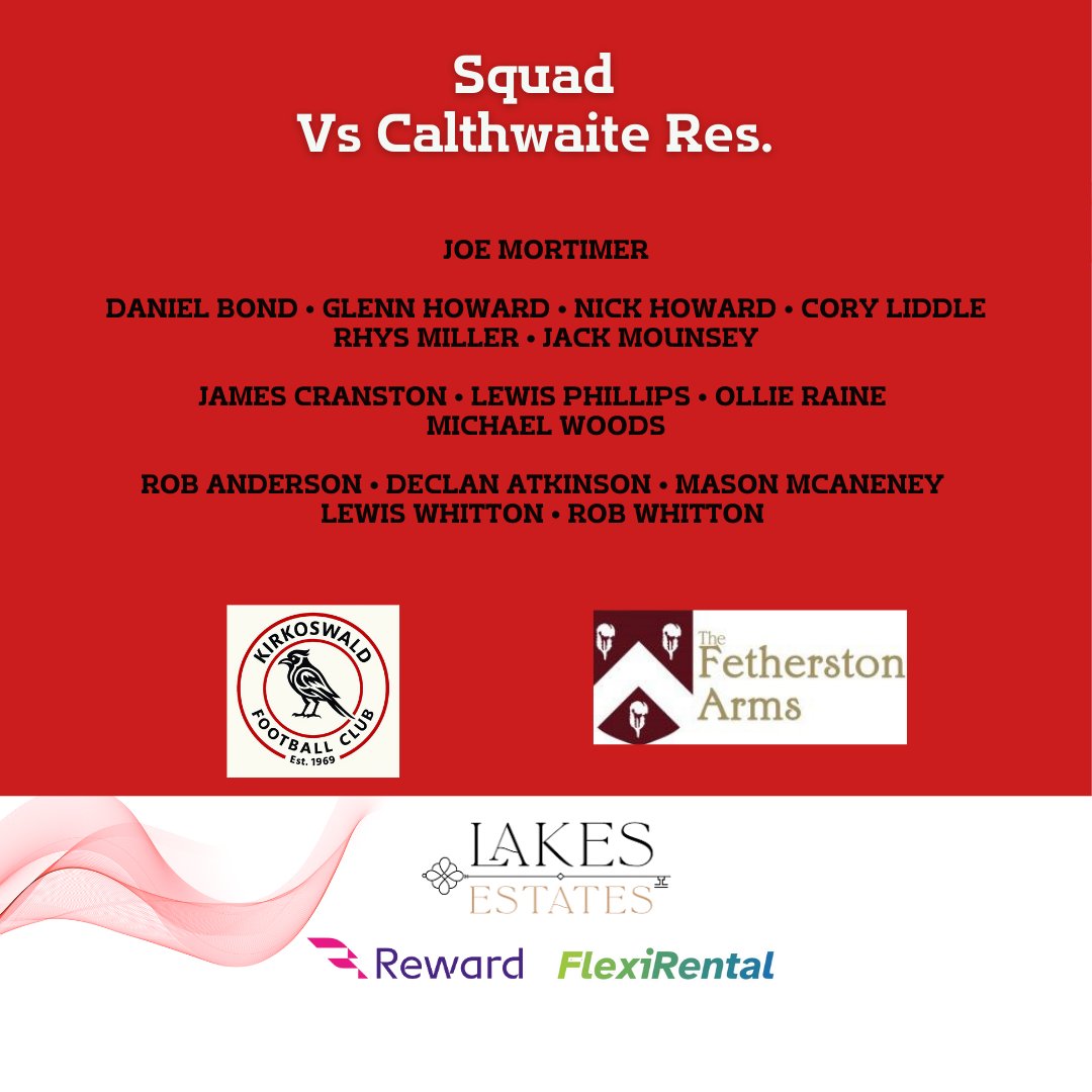 Kirkoswald Reserves FC (@kirkoswaldresfc) on Twitter photo π΄β« Squad for tonight Vs <a href="/calthwaitemens/">Calthwaite JFC Mens</a> Reserves β«π΄ π΄β« Squad for tonight Vs <a href="/calthwaitemens/">Calthwaite JFC Mens</a> Reserves β«π΄