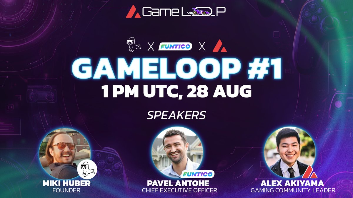 Funtico (@funtico_com) on Twitter photo GameLoop X Space | Episode #1
This Thursday at 1pm UTC, tune in with <a href="/Pavel_Kuende/">Pavel Antohe</a> (Funtico CEO), Alex Akiyama (<a href="/GamingOnAvax/">Avalanche Gaming 🔺</a> Community Leader), and Miki Huber (Founder of <a href="/launchloop_xyz/">LaunchLoop</a> ). 👀
They’ll unpack the fundamentals of Game Loop and its impact on the future of Web3 GameLoop X Space | Episode #1
This Thursday at 1pm UTC, tune in with <a href="/Pavel_Kuende/">Pavel Antohe</a> (Funtico CEO), Alex Akiyama (<a href="/GamingOnAvax/">Avalanche Gaming 🔺</a> Community Leader), and Miki Huber (Founder of <a href="/launchloop_xyz/">LaunchLoop</a> ). 👀
They’ll unpack the fundamentals of Game Loop and its impact on the future of Web3