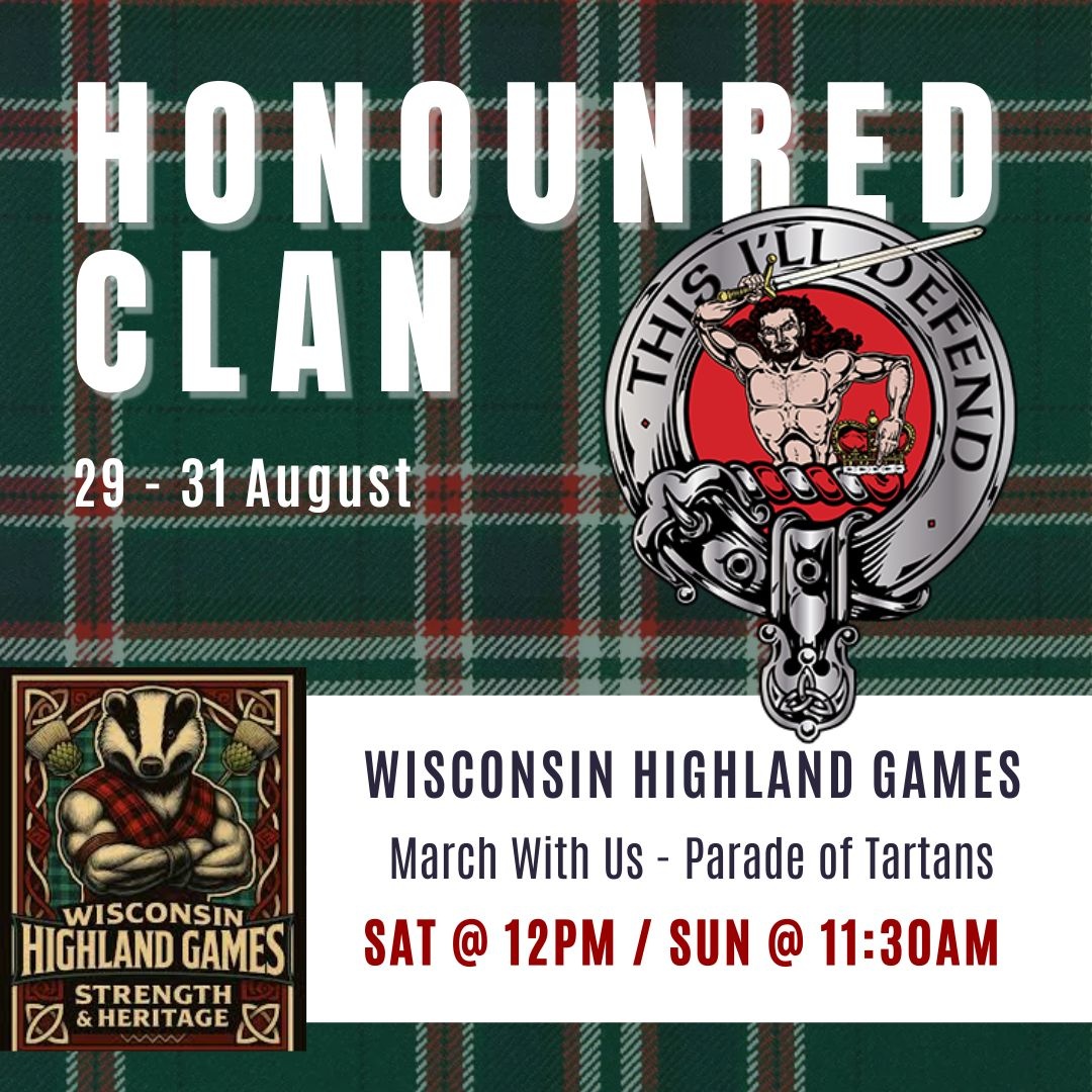 Clan MacFarlane is the Honoured Clan at the Wisconsin Highland Games! 🎉

📅 Parade of Tartans: Sat 12 PM &amp; Sun 11:30 AM
📍 Waukesha, WI

👉 Details: l8r.it/4jjo

#WisconsinHighlandGames #ClanMacFarlane #ParadeOfTartans #HighlandGames