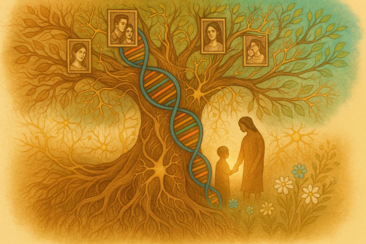 Childhood adversity &amp; attachment patterns echo through family histories, shaping mental health &amp; relationships across generations. See how understanding these hidden wounds deepens our understanding of ancestors. tinyurl.com/32p5t3ta #ChildhoodTrauma #Attachment #FamilyHistory