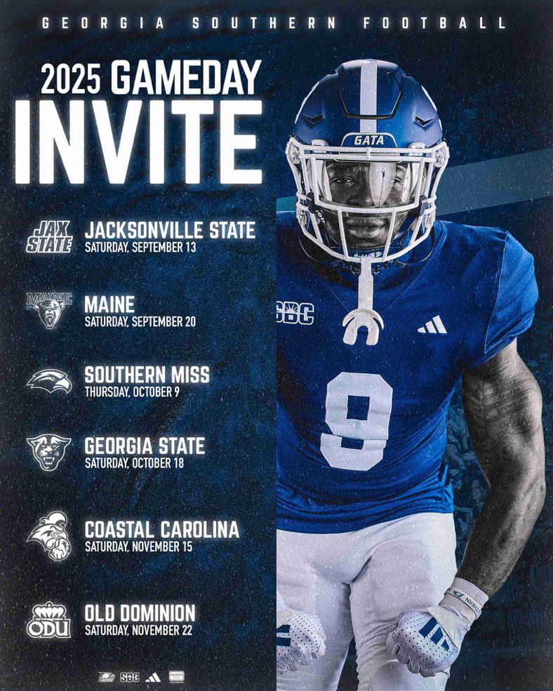 Thank you <a href="/GSAthletics_FB/">Georgia Southern Football</a> for inviting me down for a game. I'm excited to get back down to Paulson Stadium this season. #GATA🦅 
<a href="/GSCoachHelton/">Clay Helton</a> <a href="/CoachWillis_/">Damion Willis</a> <a href="/BJJohnson__/">BJ Johnson</a> <a href="/CoachCHeintz/">Caleb Heintz</a> <a href="/HeritageAD5/">Heritage High School Athletics (Conyers)</a> <a href="/QuincyLCarter/">QUINCY CARTER</a>