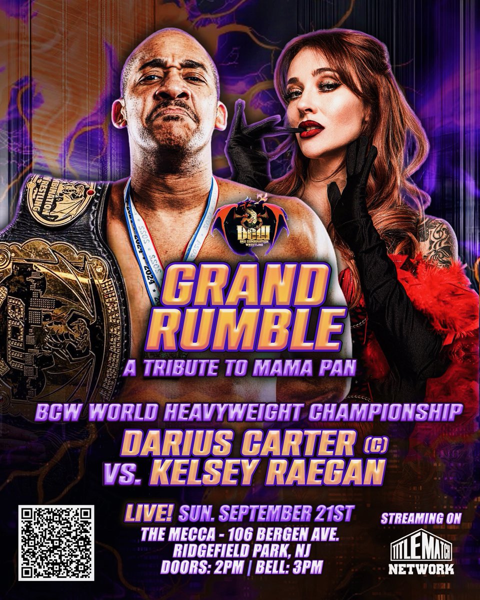 BCW_Wrestling_'s tweet photo. The All Father @MrDariusCarter puts his BCW World Heavyweight Championship on the line against @KelseyRaegan at The Grand Rumble 🏆🔥

This is a match you can’t miss! Get your tickets today! https://t.co/GCsi4k5oQ5