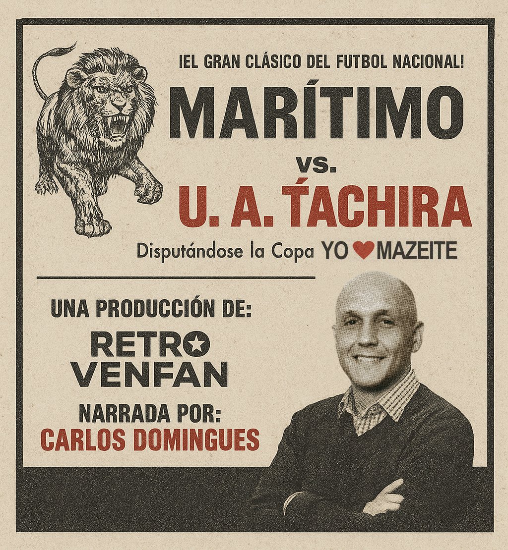RetroVenFan (@retrovenfan) on Twitter photo Esta semana podrás revivir un duelo histórico del futve:
Marítimo vs Táchira de la Temp. 1986-87
Una simulación única que recrea todos los detalles de aquella época: estadios, uniformes, sponsors, jugadores.
Narrado por la inconfundible voz de:
<a href="/CDominguesP/">Carlos Domingues</a>
#retrovenfan Esta semana podrás revivir un duelo histórico del futve:
Marítimo vs Táchira de la Temp. 1986-87
Una simulación única que recrea todos los detalles de aquella época: estadios, uniformes, sponsors, jugadores.
Narrado por la inconfundible voz de:
<a href="/CDominguesP/">Carlos Domingues</a>
#retrovenfan