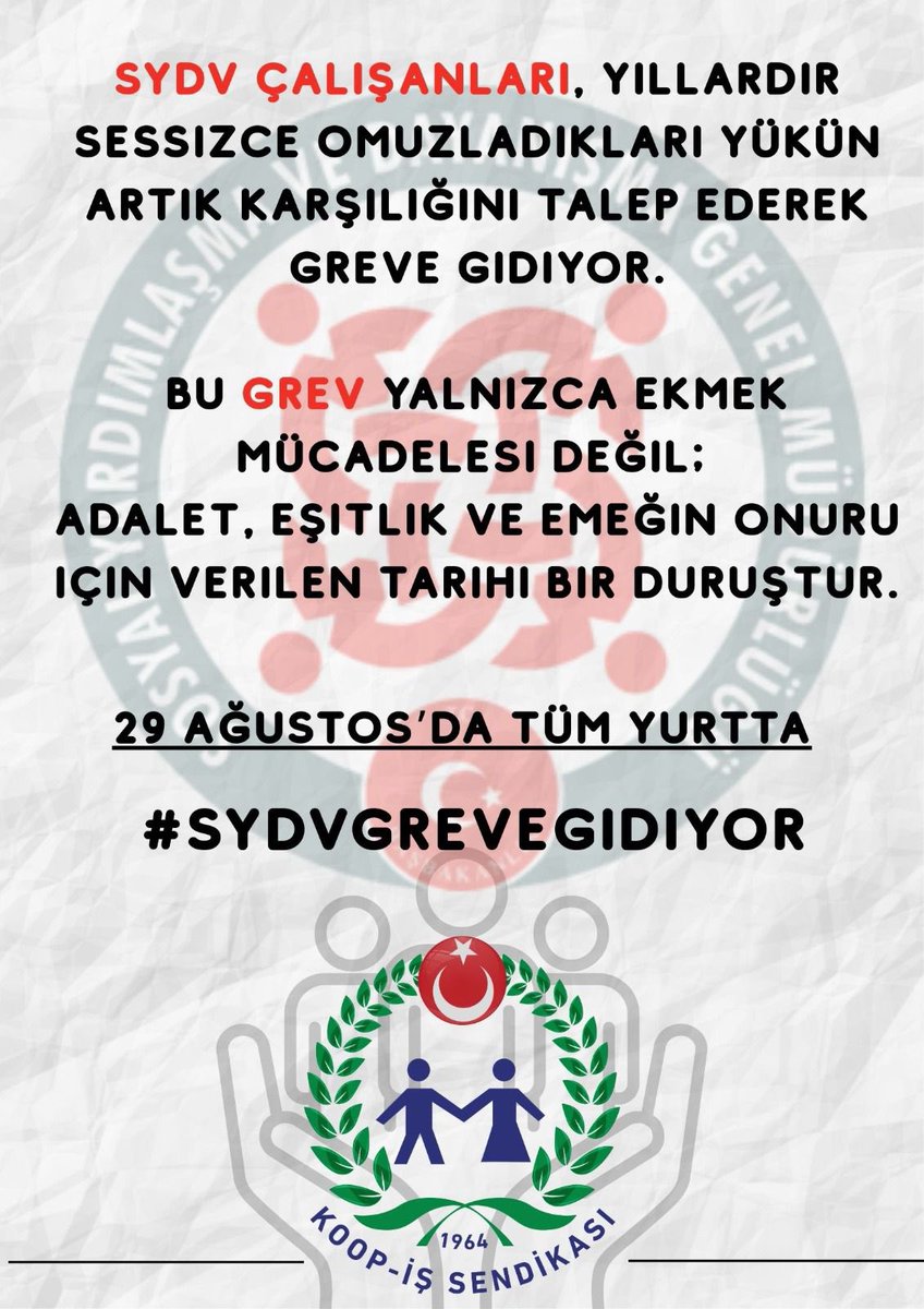 HarunKrks4's tweet photo. #SYDVGreveGidiyor Mesai mefhumu bilmeden, gece gündüz demeden çalıştık. Artık yeter! SYDV çalışanları olarak hakkımız için grevdeyiz! #SYDVGreveGidiyor https://t.co/Ic2xhtPY7y