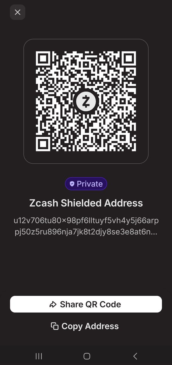 simpson199X's tweet photo. If you know, you know !
My first high privacy wallet
from Zashi by @Zcash
@Nillioneco #privacy1st π
u12v706tu80x98pf6lltuyf5vh4y5j66arppj50z5ru896nja7jk8t2djy8se3e8at6npmv5fdndh0zx3097dmk2679q0u8z6uvk5rsh2ep206flexpaf0u96q3ptjud4n0hneec6c3gzfpf4mwga7wk8xh8jaf4y50lcq5dkw5yts6wxa https://t.co/bL32M9k0xD