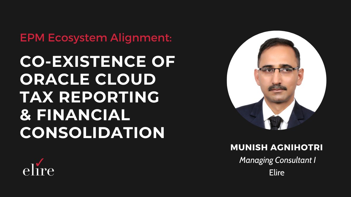 elireinc's tweet image. Maximize your Oracle EPM investment by aligning FCCS and Tax Reporting!
Our latest blog breaks down how to streamline your ecosystem, reduce duplication, and boost reporting accuracy.
Read the full article: na2.hubs.ly/y0RYnv0
#OracleEPM #FCCS #TaxReporting