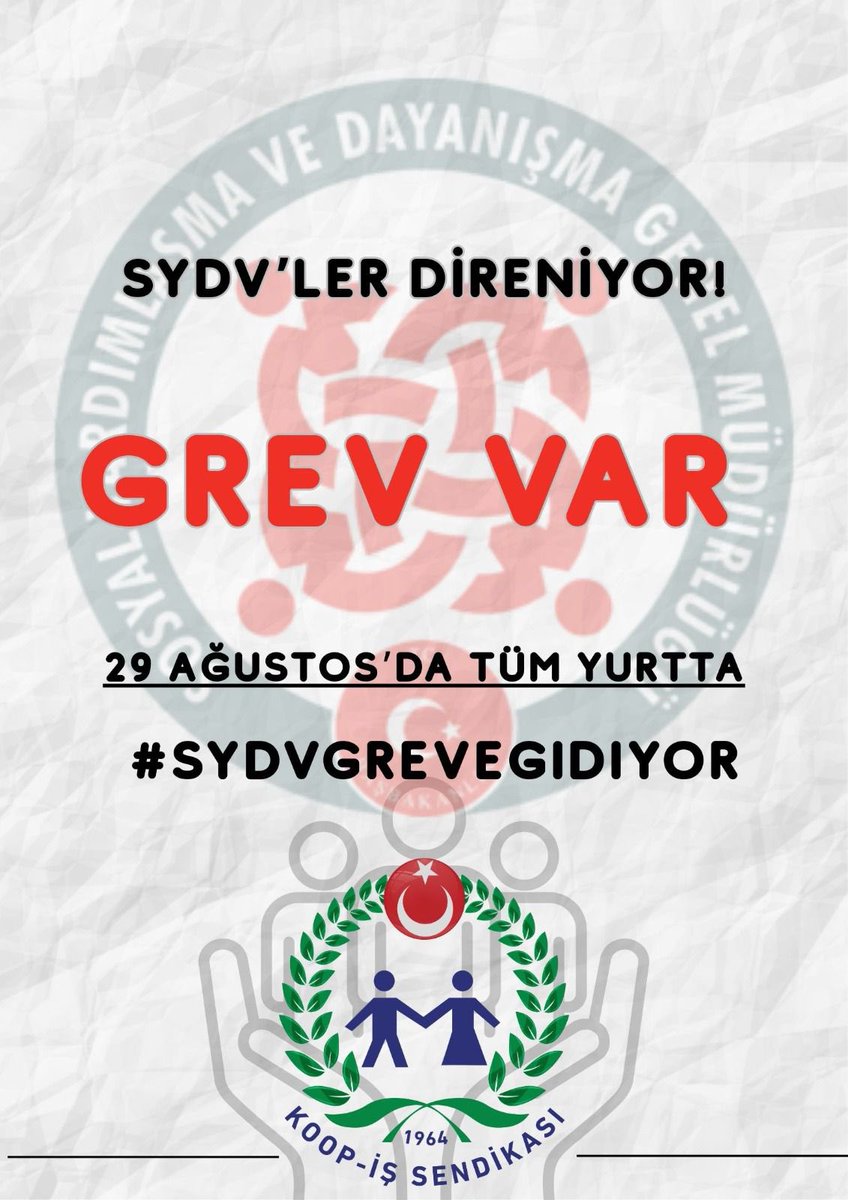 SYDV' LER TÜHİS ÜYESİDİR.
‼️KAMU CERCEVE PROTOKOLU UYGULANMAK ZORUNDADIR‼️

  ⏩️   #SYDVGreveGidiyor

<a href="/_cevdetyilmaz/">Cevdet Yılmaz</a>
<a href="/tcailesosyal/">T.C. Aile ve Sosyal Hizmetler Bakanlığı</a>
<a href="/MahinurOzdemir/">Mahinur Özdemir Göktaş</a>
<a href="/csgbakanligi/">T.C. Çalışma ve Sosyal Güvenlik Bakanlığı</a>
<a href="/isikhanvedat/">Prof. Dr. Vedat Işıkhan</a>
<a href="/SayimMadak/">Dr. Sevim Sayım Madak 🇹🇷</a>
<a href="/ztarikdaroglu/">Zafer TARIKDAROĞLU</a>
<a href="/LemanYenigunAk/">Leman Yenigun</a>
<a href="/ashb_sygm/">Sosyal Yardımlar Genel Müdürlüğü</a>