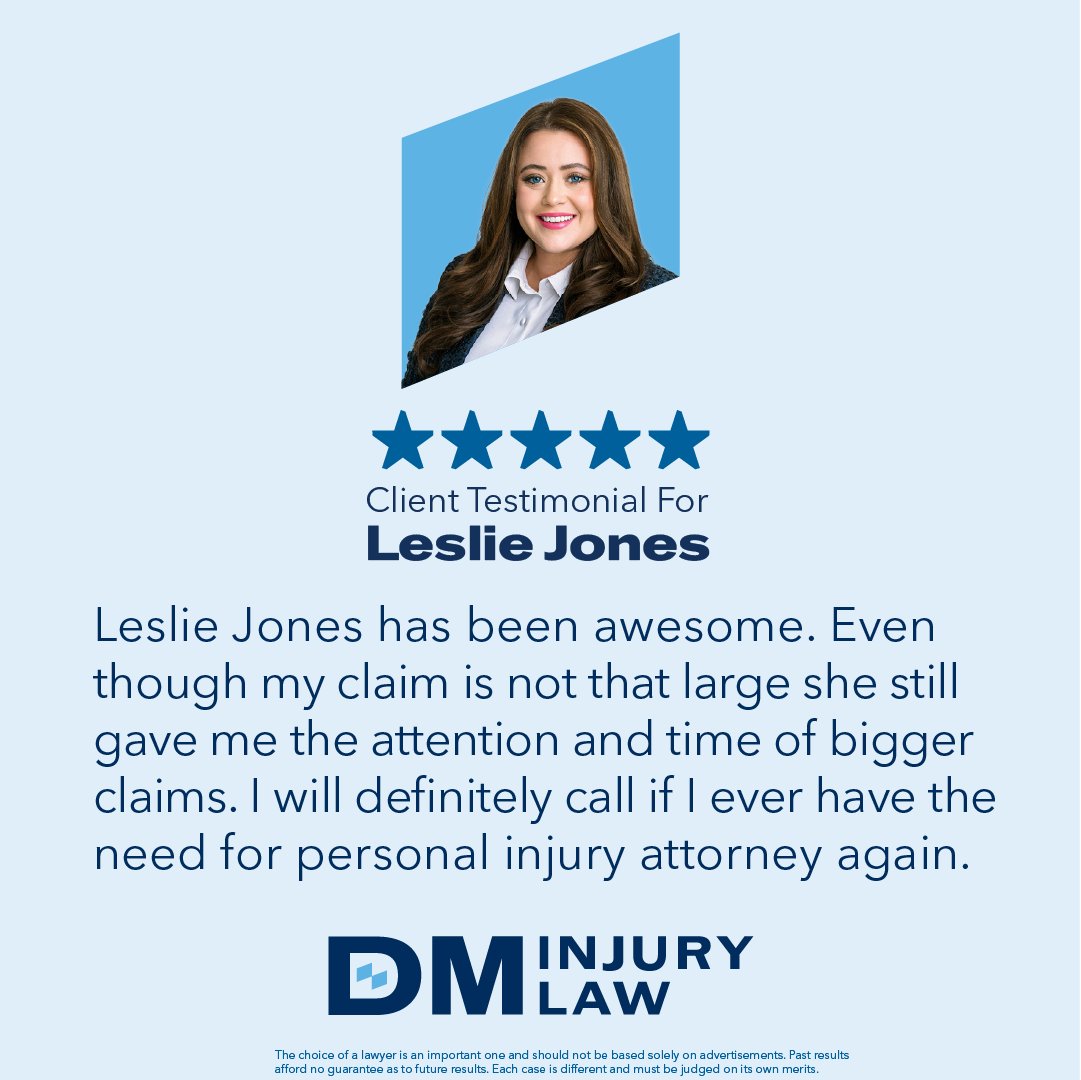DMInjuryLaw's tweet image. Leslie Jones treats every client with the respect and dedication they deserve. Big or small, every case gets her full attention - and it doesn’t go unnoticed.
#MikesGotThis #ClientSupport #InjuryLaw #TestimonialTuesday #TuesdayTestimonial
