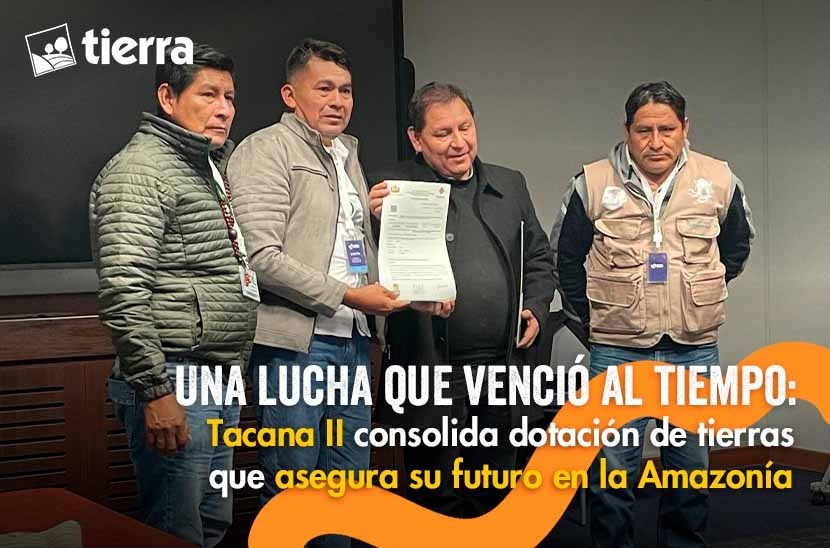 📌UNA LUCHA QUE VENCIÓ AL TIEMPO: TACANA II CONSOLIDA DOTACIÓN DE TIERRAS QUE ASEGURA SU FUTURO EN LA AMAZONÍA
Luego de 24 años de lucha, los indígenas Tacana II recibieron los documentos de su titulación colectiva. 
Nota aquí ⬇⬇⬇
ftierra.org/index.php/tema…