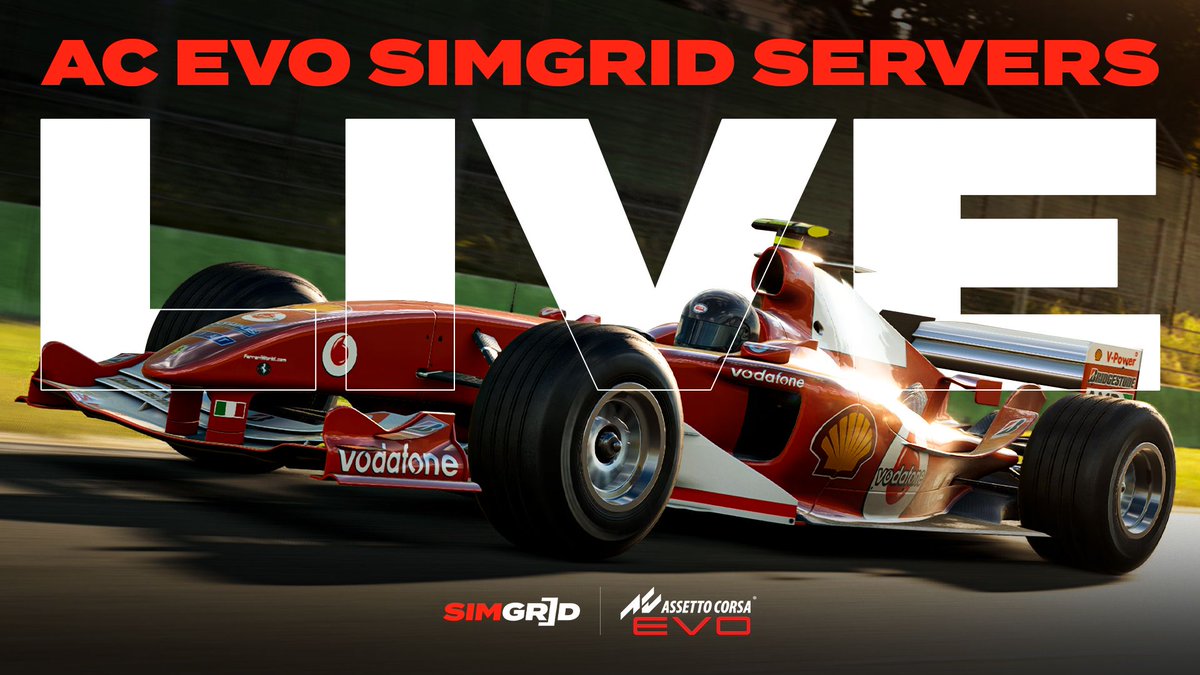 SimGrid (@sim_grid) on Twitter photo <a href="/AC_assettocorsa/">Assetto Corsa</a> EVO goes online. 🚨
Early Access Open Beta is here, and you can be a part of it too!
And guess what? From day one, SimGrid servers are live and waiting for you. 🥳
Write the first chapters of AC EVO online history with us. <a href="/AC_assettocorsa/">Assetto Corsa</a> EVO goes online. 🚨
Early Access Open Beta is here, and you can be a part of it too!
And guess what? From day one, SimGrid servers are live and waiting for you. 🥳
Write the first chapters of AC EVO online history with us.
