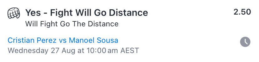 DeluxeBettor's tweet image. #DWCS #Week3

Sousa vs Perez GTD (+150) 1u