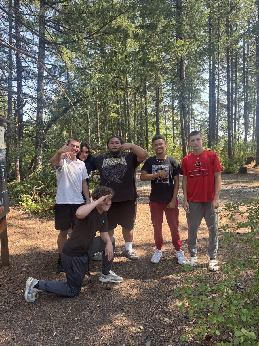 Monthly Mission ✅ hike with your team. Team Own it! 🪓🏈