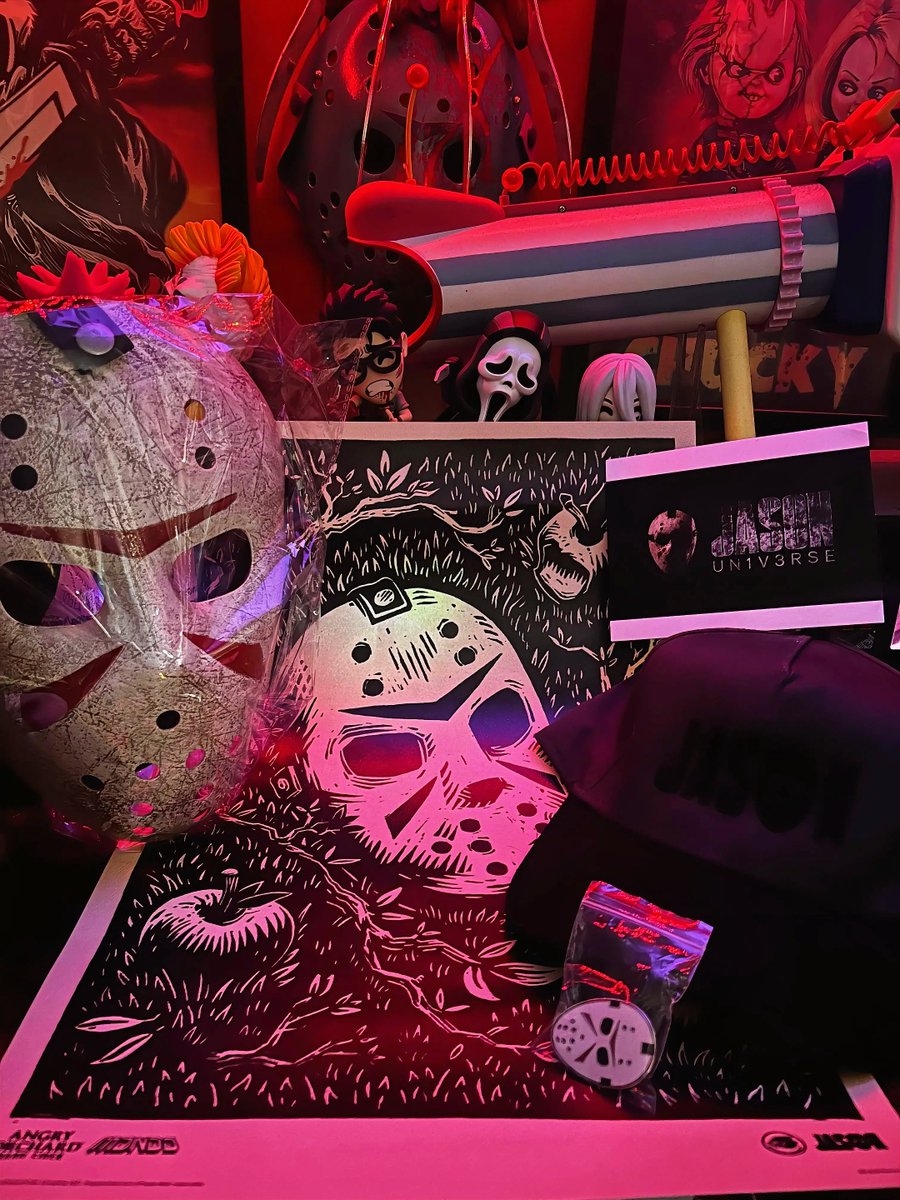 SlasherRadio's tweet photo. Biggest thank you EVER to @JasonUniverse13 🥺

We grew up on these movies and with these characters. There's something about turning off all the lights and your mind, shutting off everything going on in your life, and enjoying a good scary, fun movie. Your movies gave us that joy, that escape. You grew a passion in us for these movies so deep, that went so far that it became a way of life. You helped lay the groundwork for so many other movies after you to continue fueling this passion. Only #horror fans will understand this.

Opening this package today wasn't just a hat and a mask. It was an entire childhood of memories with family, friends, and the laughs and scares we all had which brought us closer together. Even times just sitting by myself drowning out the problems of the day in ways only these movies could. Thinking about the friends I couldn't imagine life without that I never would have met if it wasn't for these movies.

We do what we do on our platform because of the passion these movies bring us and we want to continue to share our love for this genre just like you guys did.
Thank you to everyone at JU and Horror Inc. Thank you for making it even more personal. You've given me things I'll treasure forever and I appreciate it so much ❤️🔪