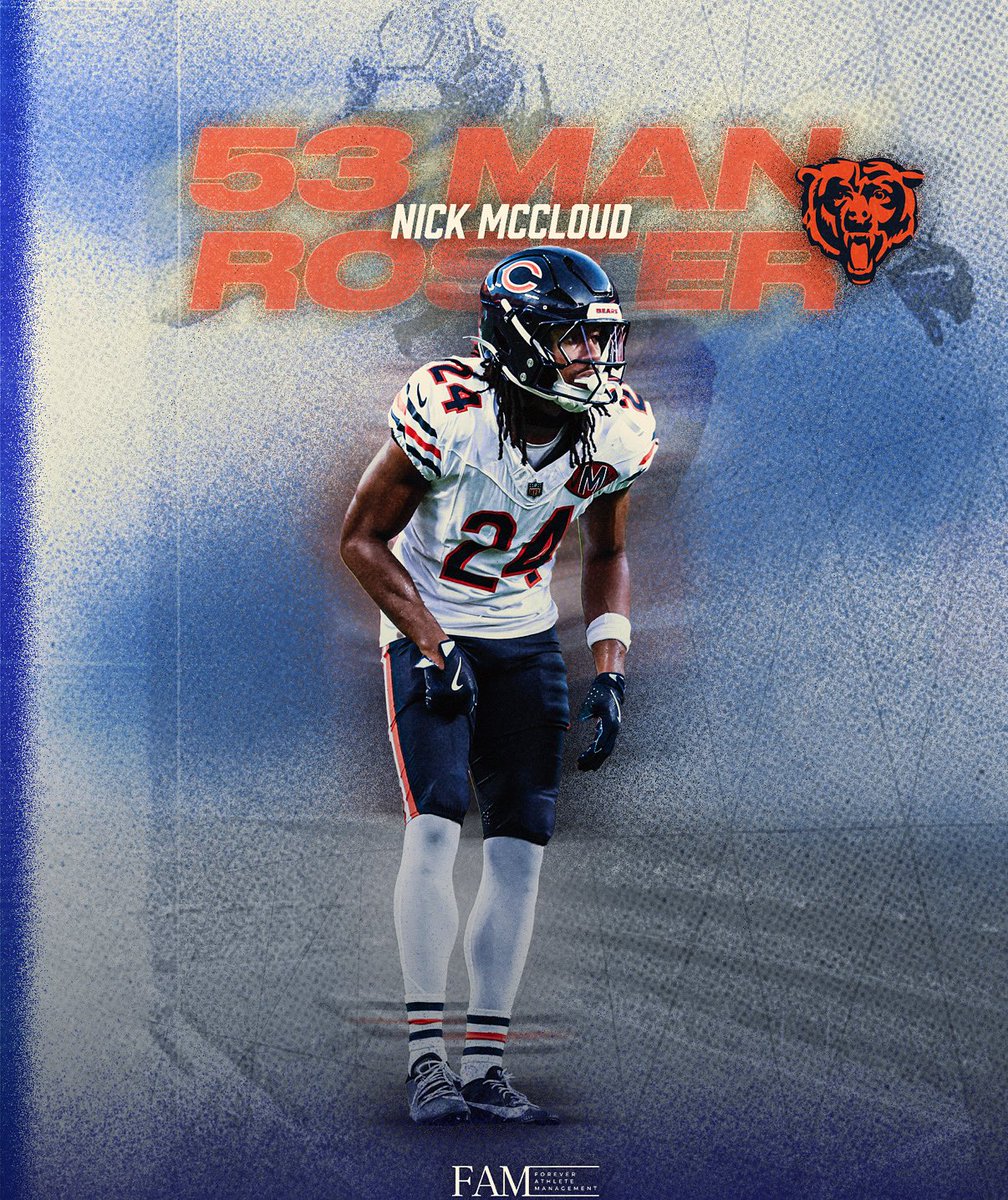 Congratulations to our client Nick McCloud on making the Bears 53-man roster! 

Let’s work FAM! 

#beardown #famathlete