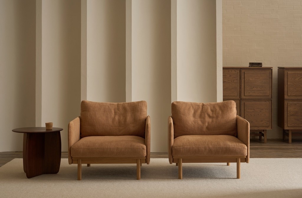trithouse's tweet image. Cameron Foggo’s Pensive armchair for @tolv_dk deftly combines comfort and structure for a relaxing place to sit. It is characterised by thin planar arms, with soft seat and back cushions.