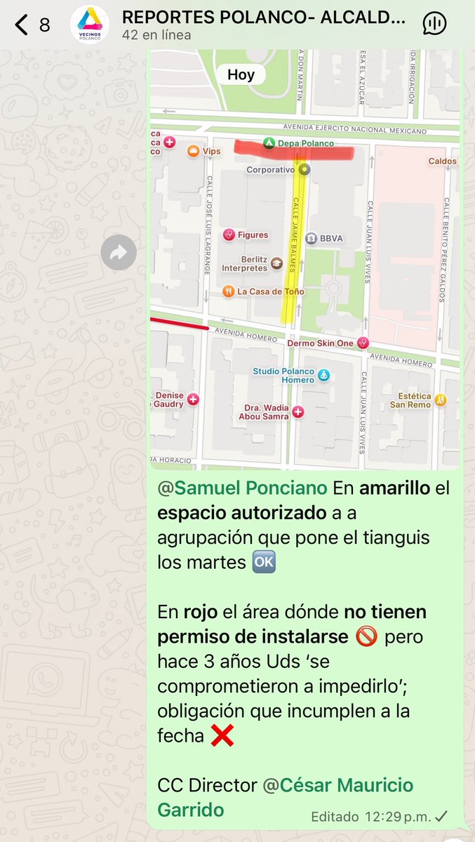 <a href="/mauriciotabe/">Mauricio Tabe Echartea</a> ❌ De nada sirven los planes; sin supervisar que servidores públicos subordinados cumplan sus obligaciones. 

🚫 Ej: #Polanco tianguis que sin permiso invade carriles laterales de Av. Ejército Nacional (su permiso es exclusivamente dentro de la calle Jaime Balmes).

🛑 Las cosas