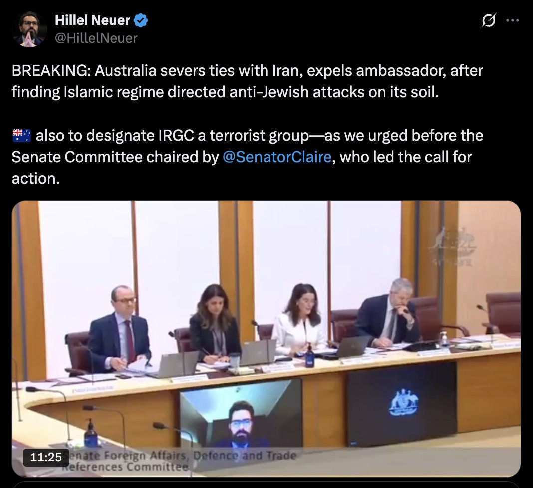 caitoz's tweet photo. Look how tail-waggingly excited all the international hasbara accounts are about the Australian government's claim that Iran orchestrated "antisemitic attacks" in Australia. This is what I mean when I say orchestrating such attacks would benefit Israel 100% and Iran 0%. https://t.co/AK7K2jOgPt