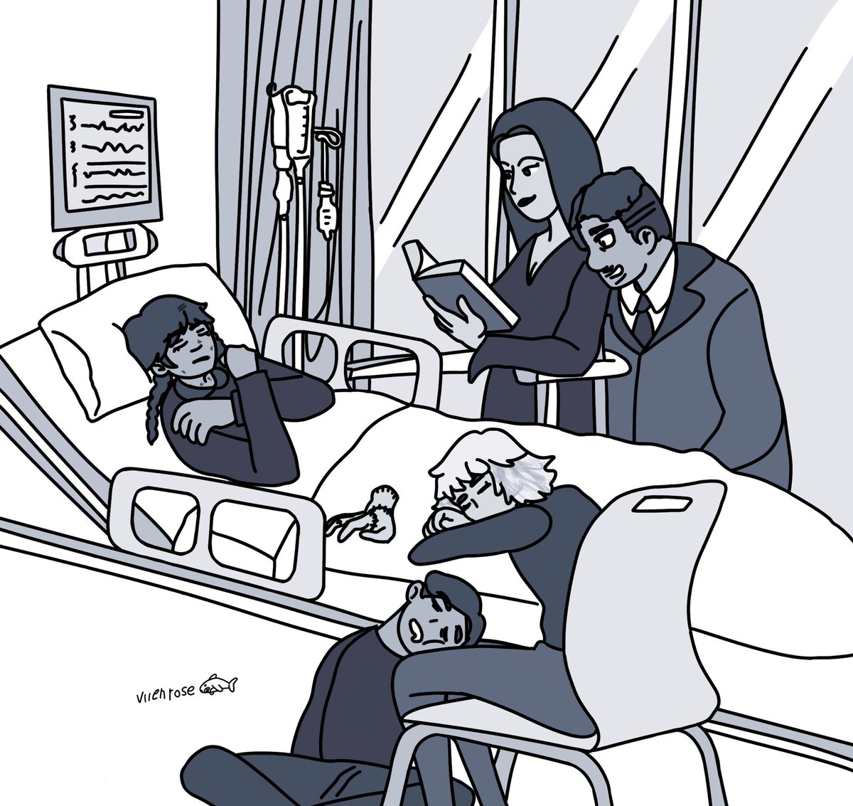 Our dark cloud would grumble at this smothering tenderness if she could 🌩️

#wednesday #addamsfamily