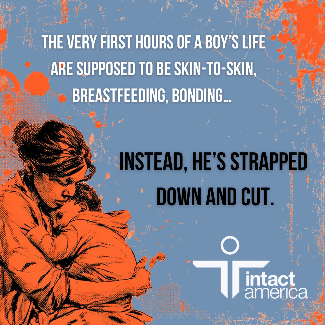 The first hours of life should mean love + bonding.
Not straps. Not blades.

Circumcision isn’t “routine.”
It’s elective. Painful. Permanent.

Babies feel pain. Babies can’t consent.
Every child deserves to stay intact.

#IntactAmericat#ProtectNewborns#nformedConsent