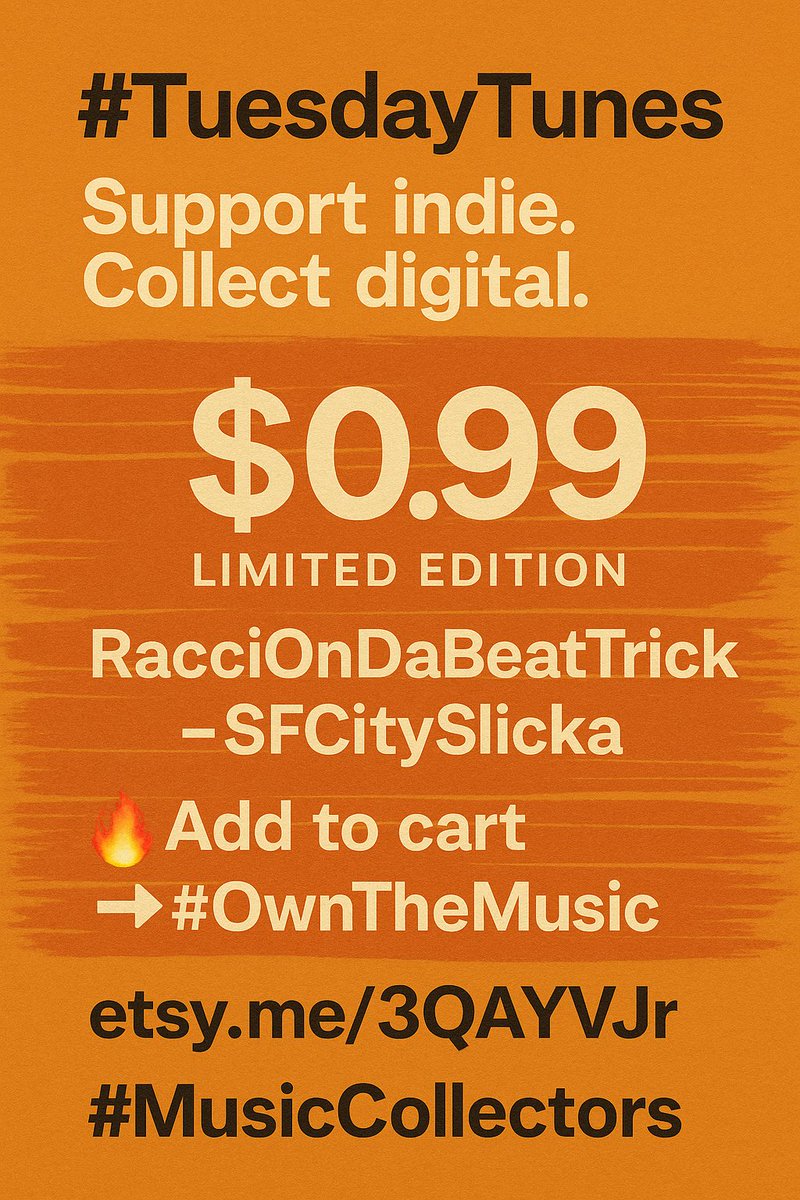 4PACKENT's tweet photo. 🎧 Support indie. Collect digital.
💎 For just $0.99, own A #RacciOnDaBeatTrick – #SFCitySlicka EXCLUSIVE #LimitedEdition #MP3🔥
🚫 No stream splits. 
📠 Just real music. #TuesdayTip
🎵 Add to cart ➡️ #OwnTheMusic  

https://t.co/pLozE5JIJP

#TuesdayTunes #MusicCollectors  
4. https://t.co/Rm9Ufn66VZ