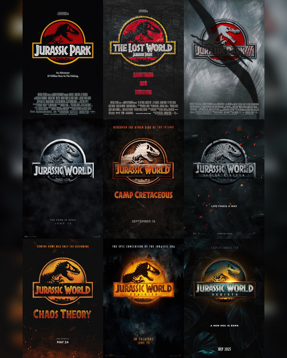 movieposterguy's tweet photo. There isn’t a bad Jurassic Park or Jurassic World movie or show. https://t.co/93OpVtz1v3