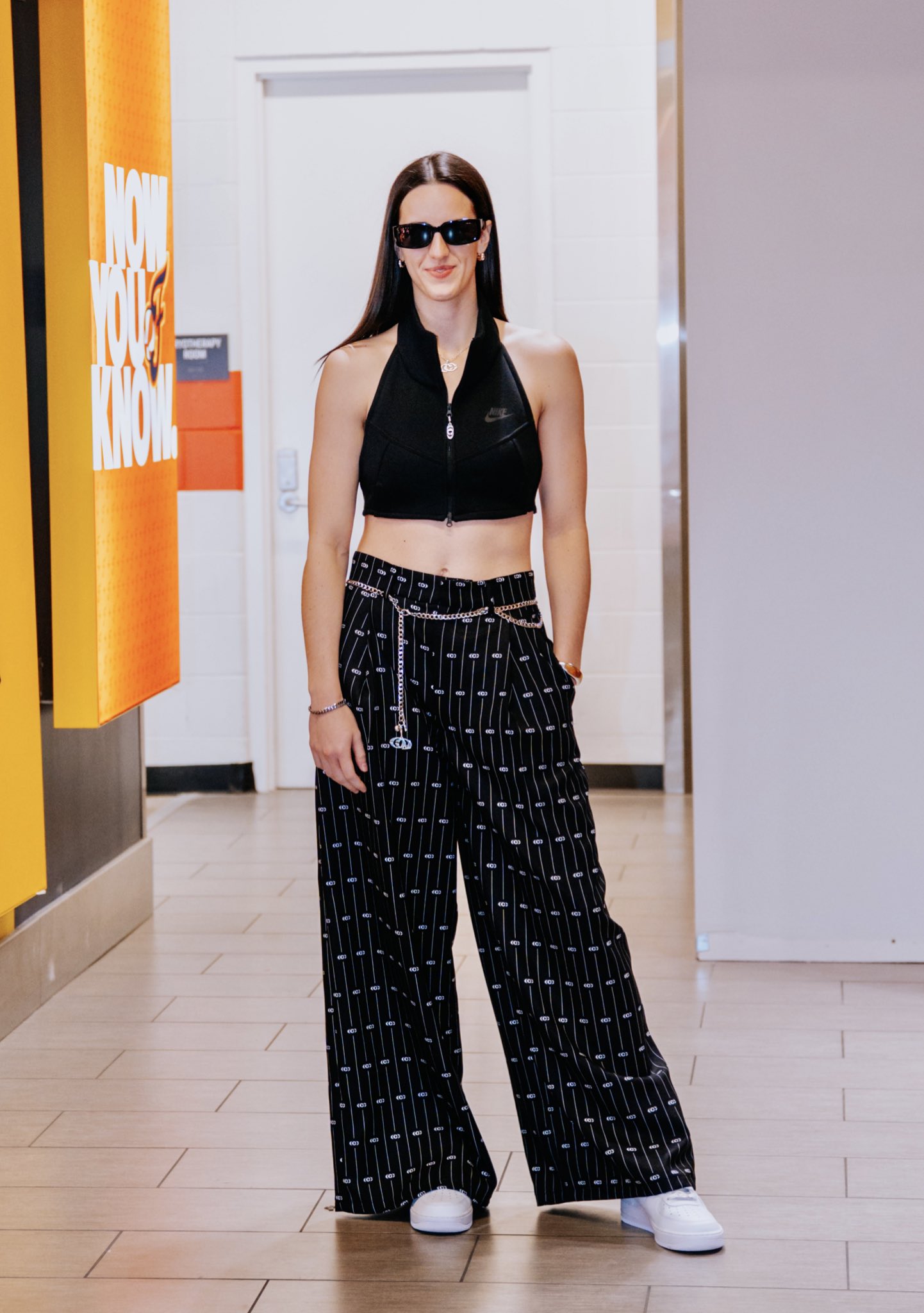 Nick DePaula on X: "Caitlin Clark pulled up in custom Nike pants featuring  an all-over print of her new “CC” Signature logo. https://t.co/RVDPRMa0Go"  / X